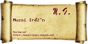 Muzsi Irén névjegykártya